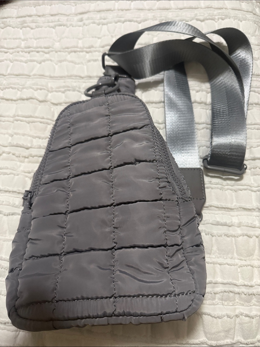 Urban Expressions Quilted Hobo Sling Bag in Gray